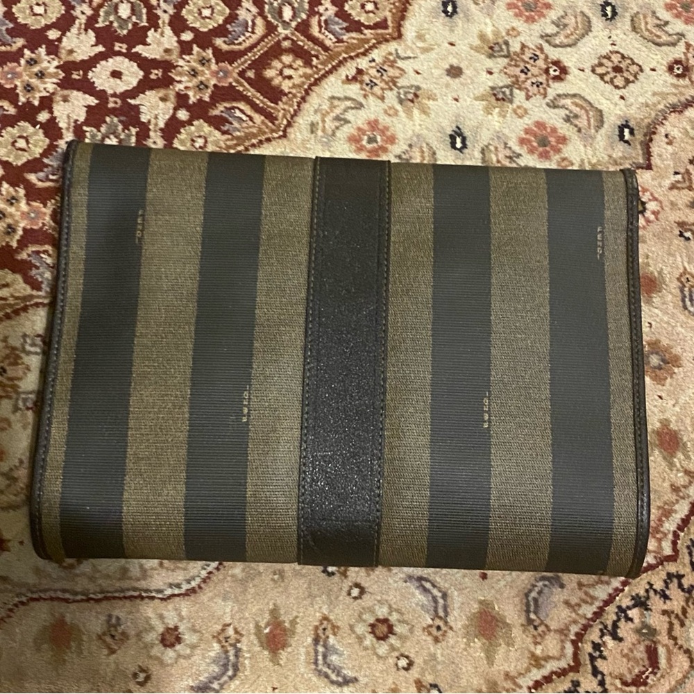 Fendi Brown and Black Striped Clutch Bag - Picture 14 of 16